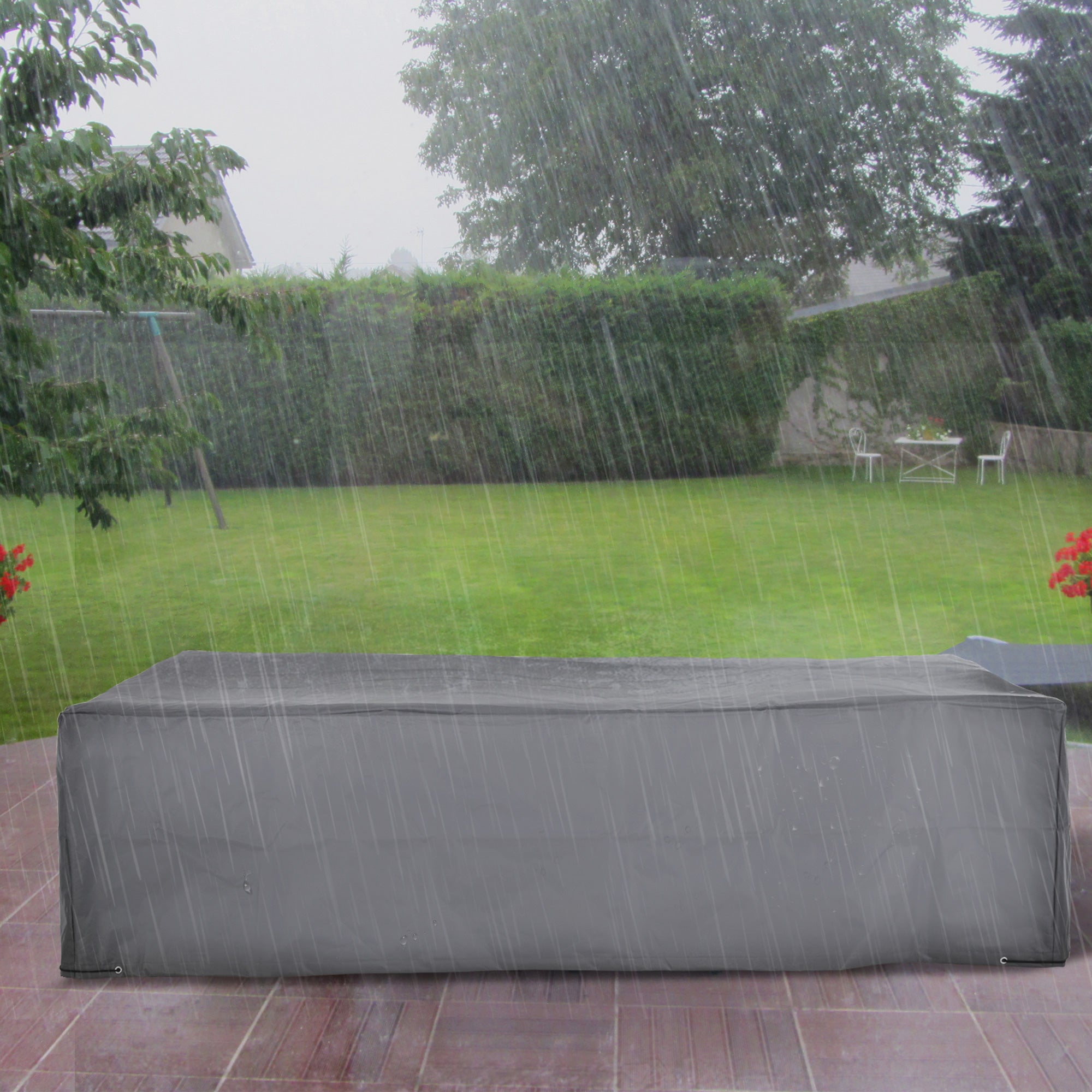 Patio Furniture Covers, Waterproof, Windproof and Anti-UV 300D Oxford Fabric Large Outdoor Furniture Cover for Outdoor Sectional Sofa Set, 97" x 65" x 26", Grey