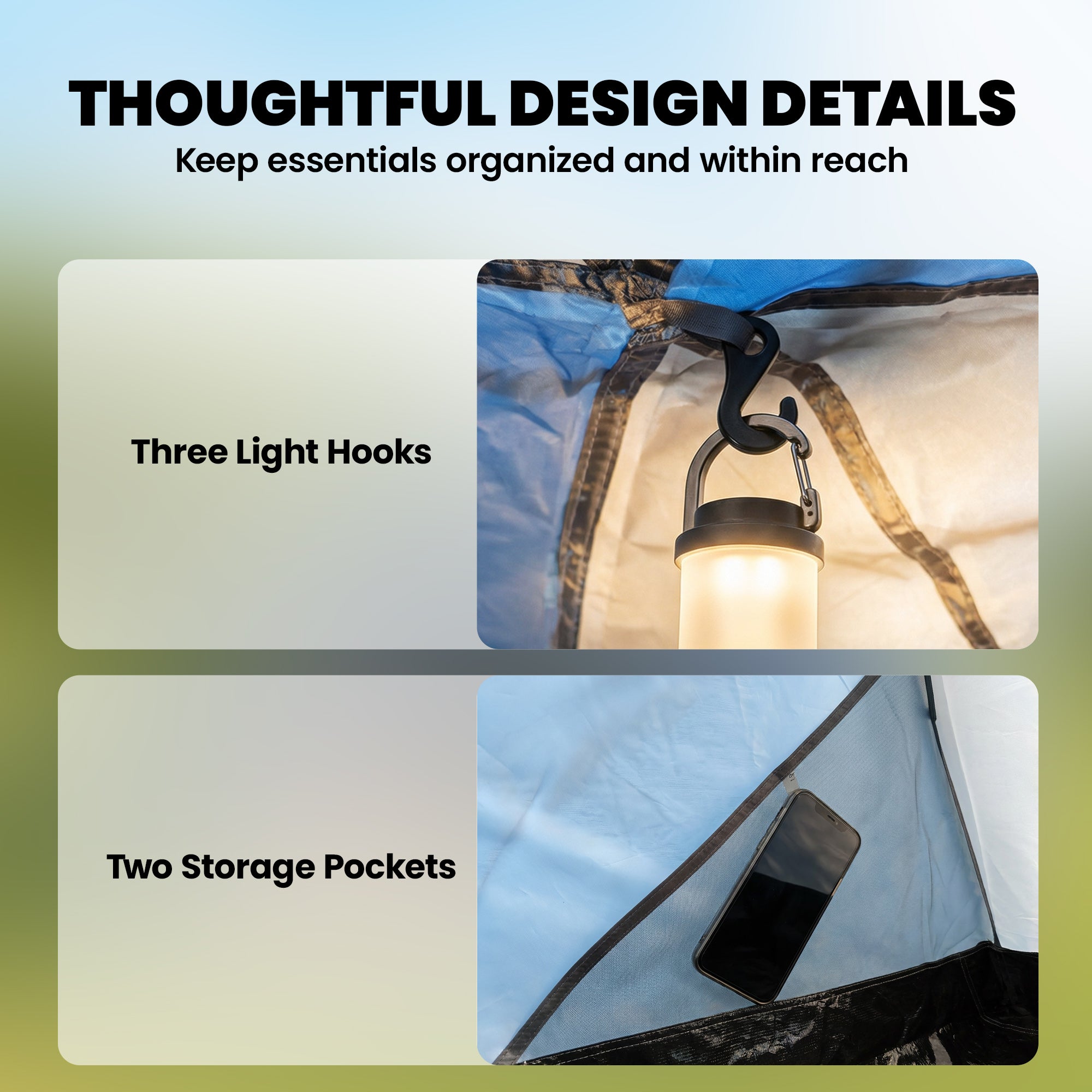 Multi-Room Camping Tent for 8-12 Person, Large Family Tent with 3000mm Waterproof Rainfly and Screen Panels,