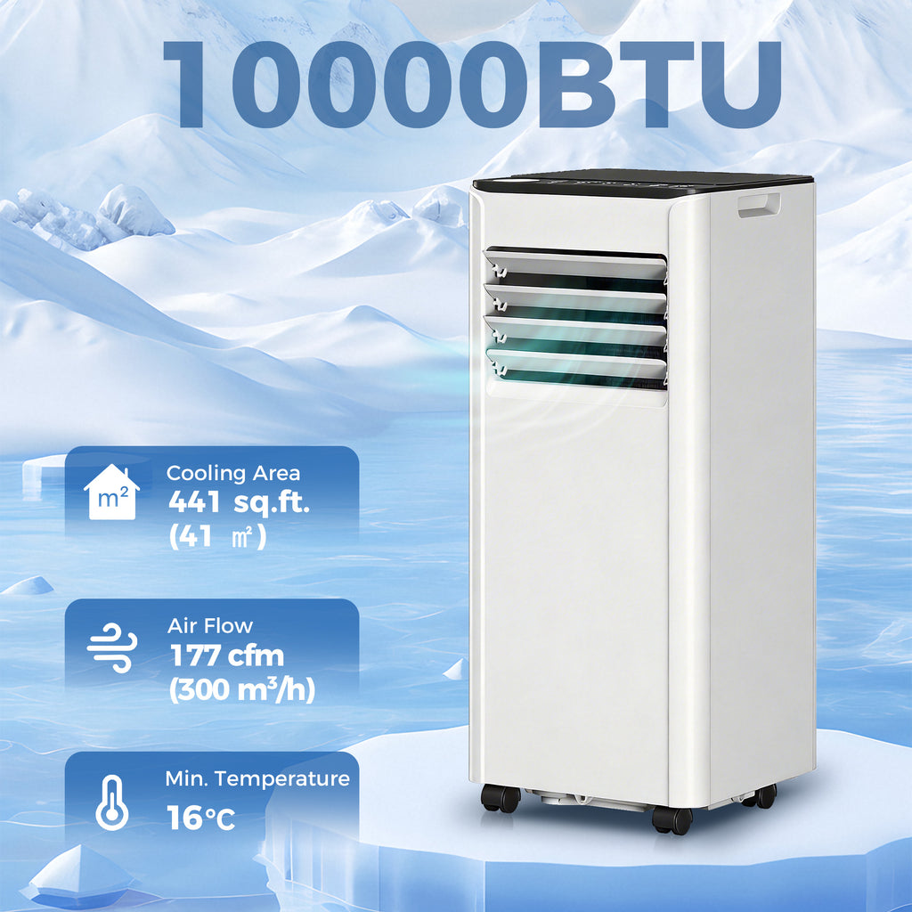 10000 BTU Portable Air Conditioner, AC Unit with Dehumidifier, Fan, WiFi Voice Remote Control, for Room up to 441 Sq. ft