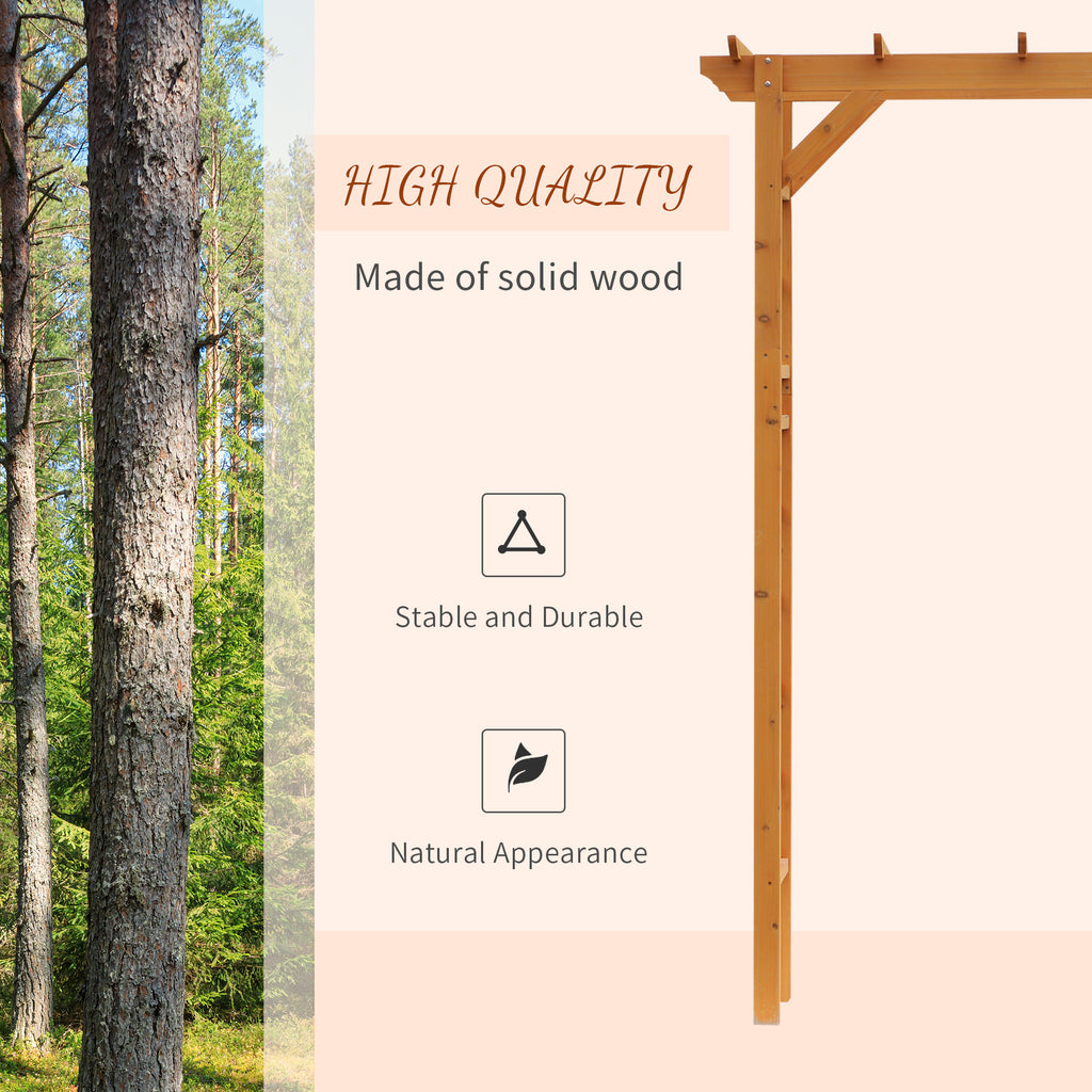 85" Wooden Outdoor Garden Arbour, Garden Arch Trellis for Climbing Vines  for Wedding and Ceremony - Orange