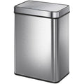 13.2 Gallon Sensor Can, Automatic Garbage Can with Soft-Close Lid, Fingerprint-Proof Stainless Steel, Silver