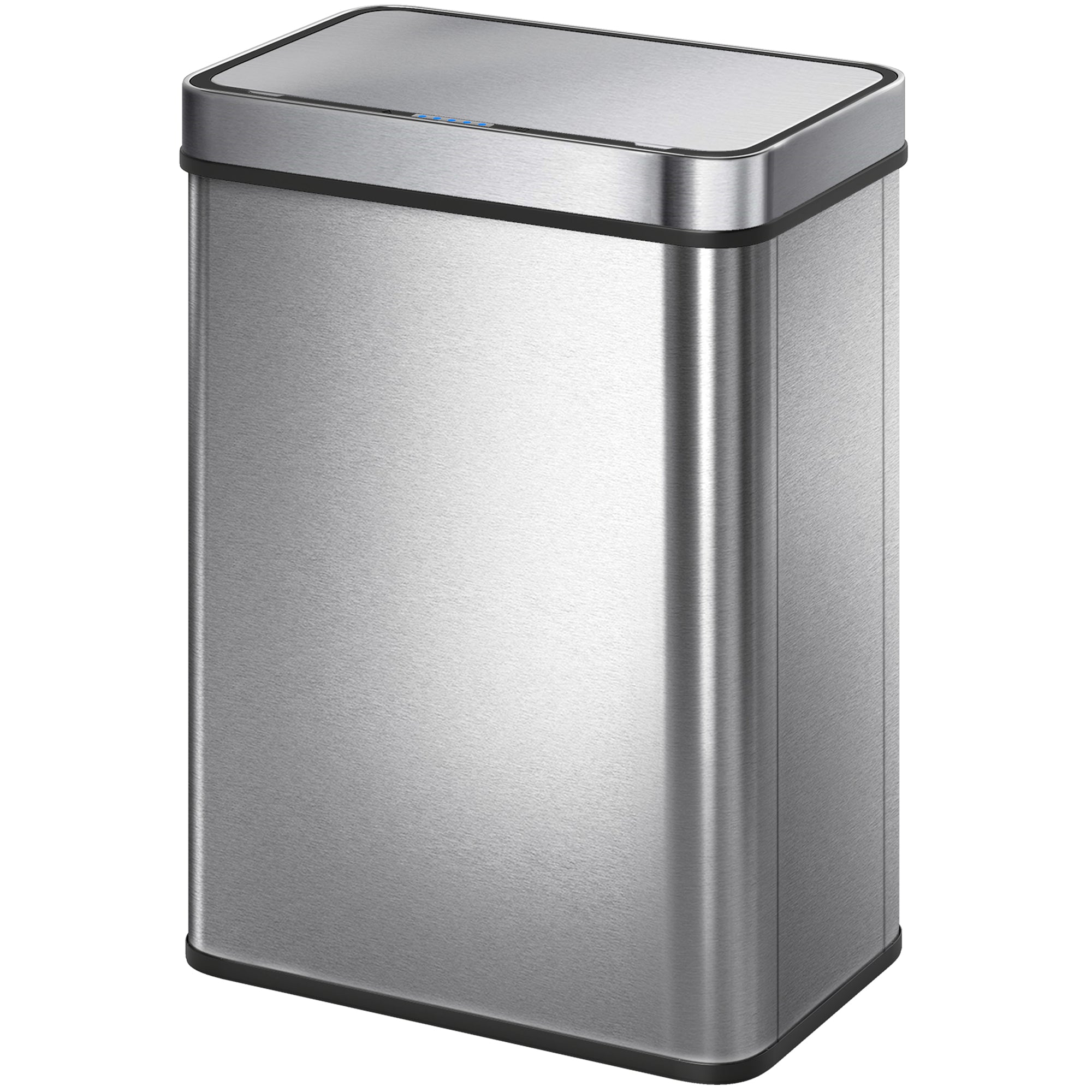13.2 Gallon Sensor Can, Automatic Garbage Can with Soft-Close Lid, Fingerprint-Proof Stainless Steel, Silver