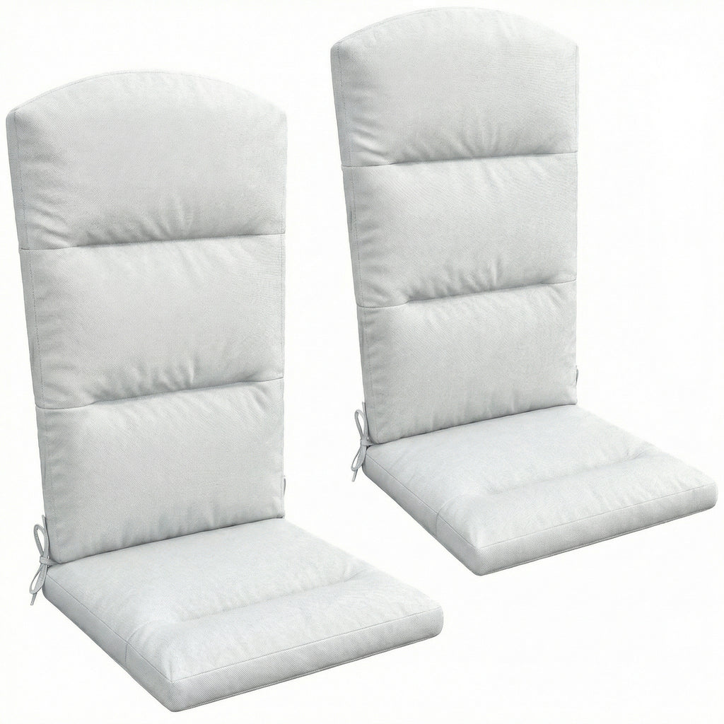 Patio Chair Cushion for Adirondack Chairs Replacement Cushion with Back and Ties, Light Grey
