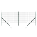 Garden Fence Barrier, Welded Fence Roll, Includes Posts & Support Braces, Green Plastic-Coated Steel