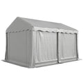 13' x 10' Portable Shed, Outdoor Storage Shed Tent with Roll-up Zipper Door and Removable Sidewalls, Light Grey