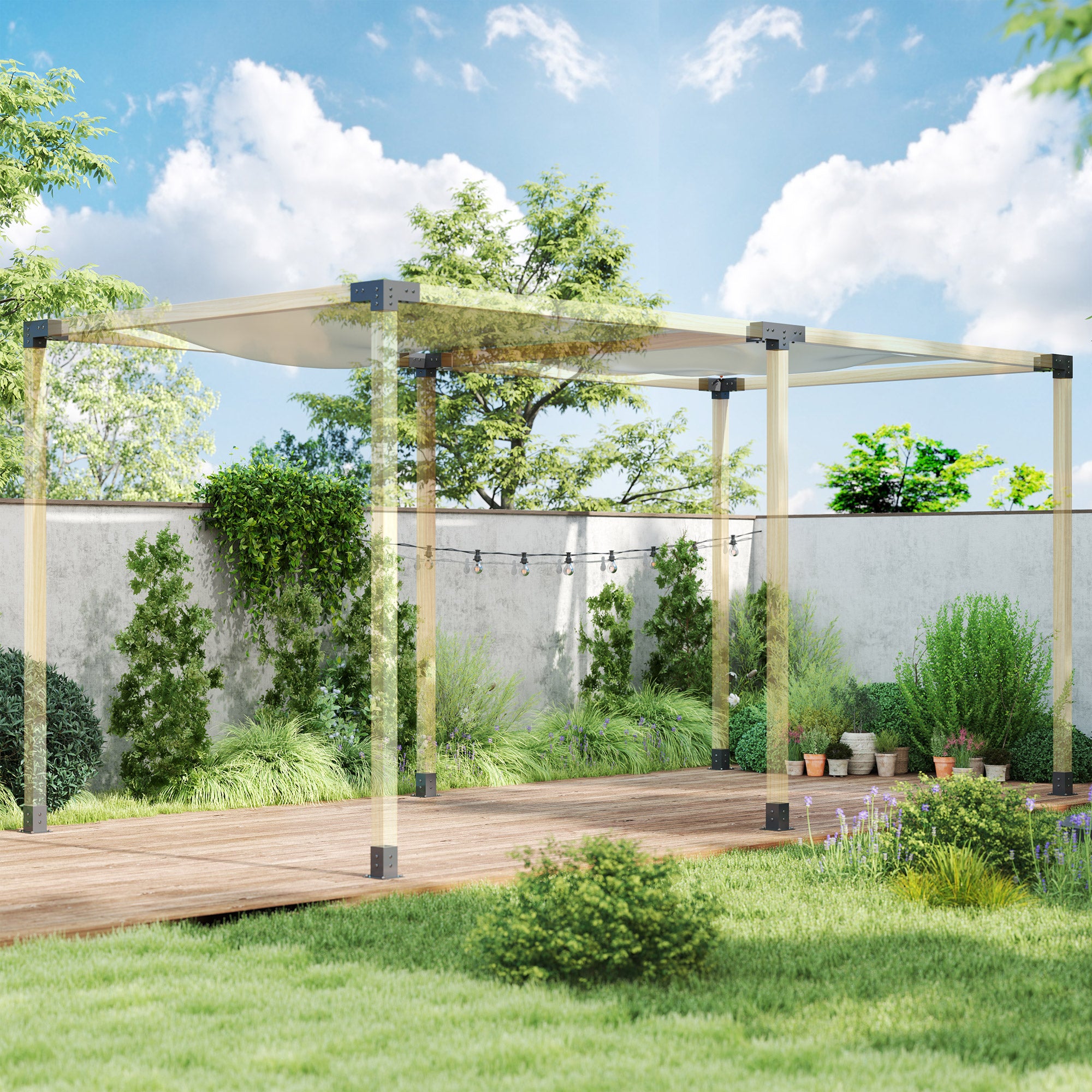 12PCS Pergola Kit, Pergola Brackets with 3-Way & 4-Way Corner Brackets for 4"x4" (Actual 3.6"x3.6") Lumber