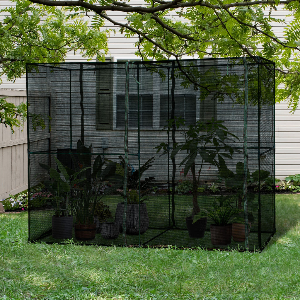 94.5''x47.25''x 72.75'' Heavy Duty Outdoor Greenhouse W/ Frame Garden Planting Warm House With Roll-Up Zipper Doors for Seedlings, Herbs, or Flowers , Black
