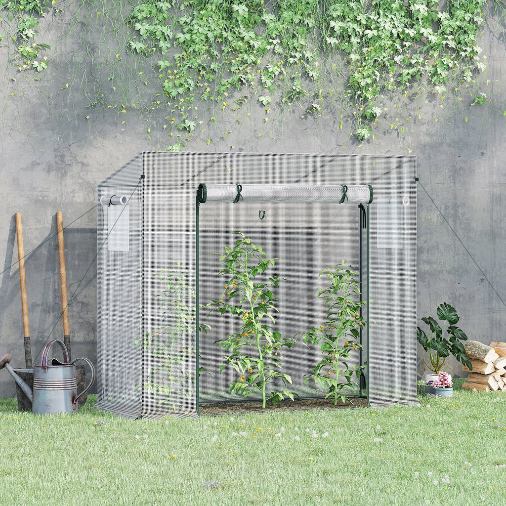 6.6' x 2.5' x 5.5' Patio Hot House, Walk-in Garden Greenhouse with Steel Frame, Door, Window for Balcony, Patio, White