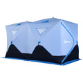 5-8 Person Insulated Ice Fishing Tent Shelter with Ventilation Windows and Carry Bag, for -22â„‰, Blue