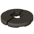 4-Piece Cantilever Offset Patio Umbrella Circular Base Stand w/Carry Handles, Water & Sand Filled