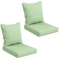 Seat Cushion Back Pillows Replacement Set of 2, Patio Chair Cushions Set for Indoor Outdoor, Green