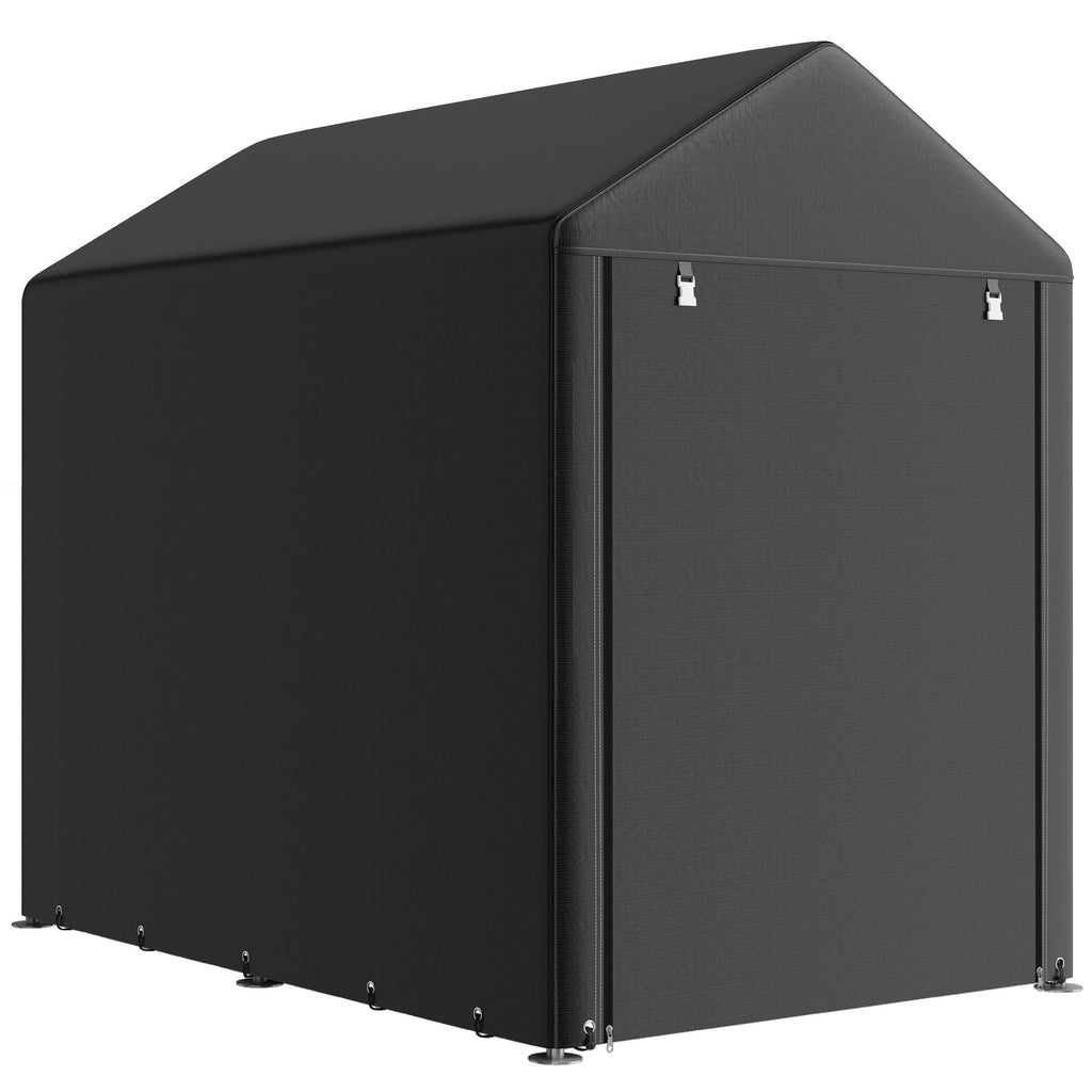 4 x 6ft Outdoor Storage Shed Tent, Portable Shed with Roll-up Door for Motorcycle, Bike, Garden Tools