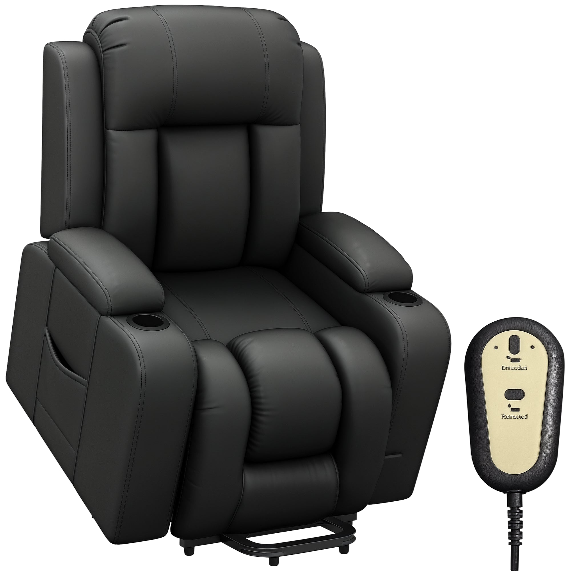 Electric Lift Chair for Elderly, Power Recliner with Footrest, Remote Control, Cup Holders for Living Room, Grey
