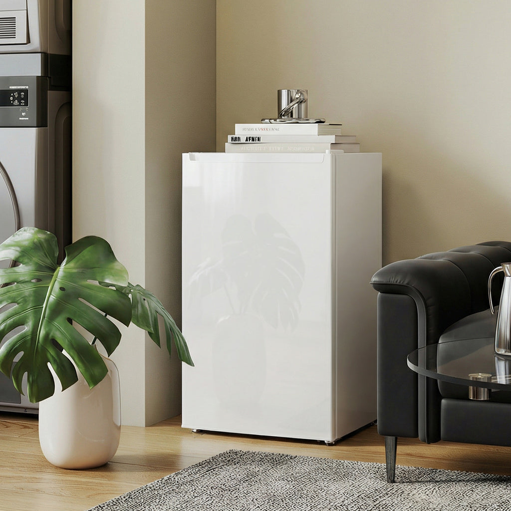 2.1 Cu. Ft. Mini Freezer, Compact Upright Freezer with Reversible Door, Removable Shelf, Adjustable Temperature, White