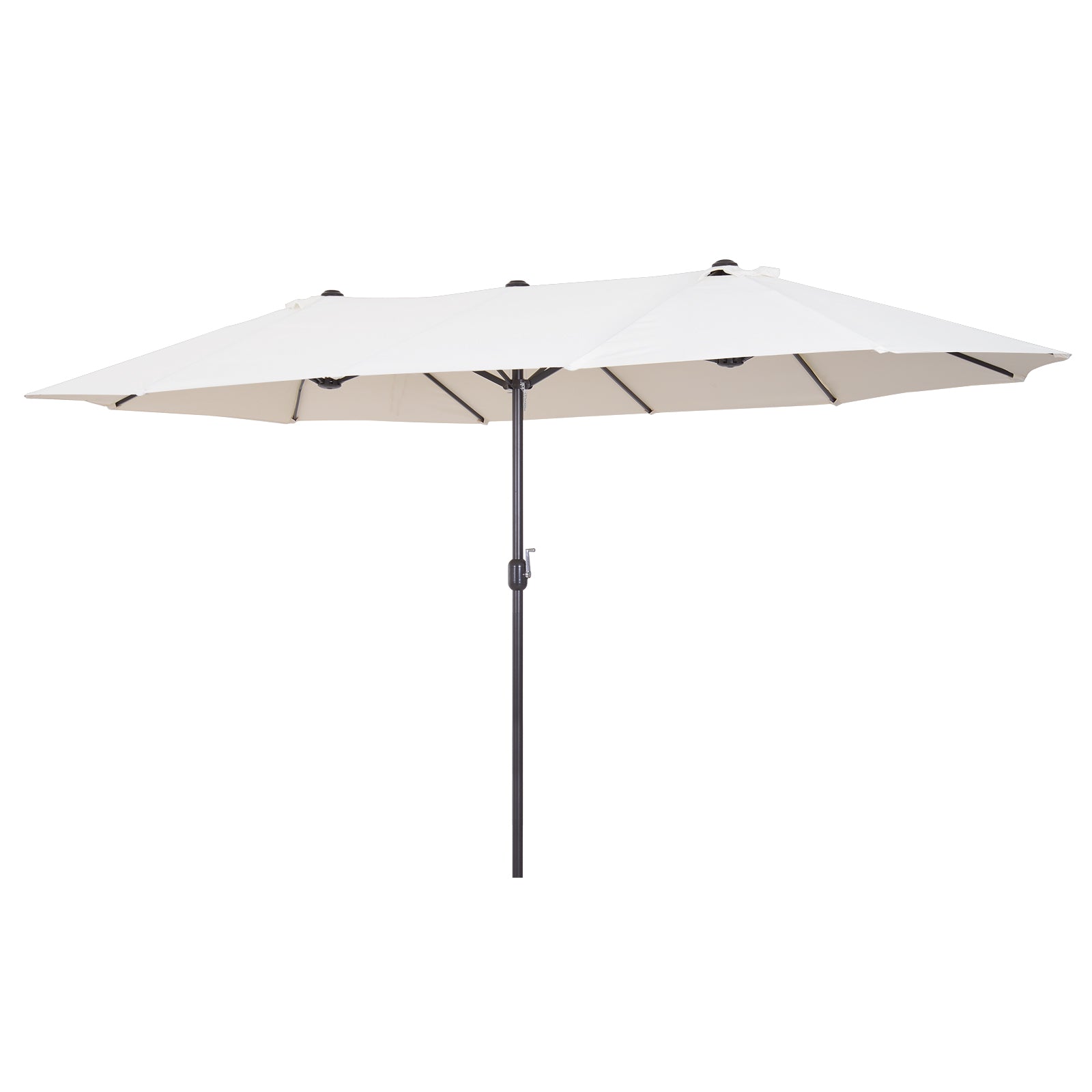 15ft Double-Sided Patio Umbrella Rectangular Parasol Sun Shelter Canopy Shade UV Protection w/ Hand Crank