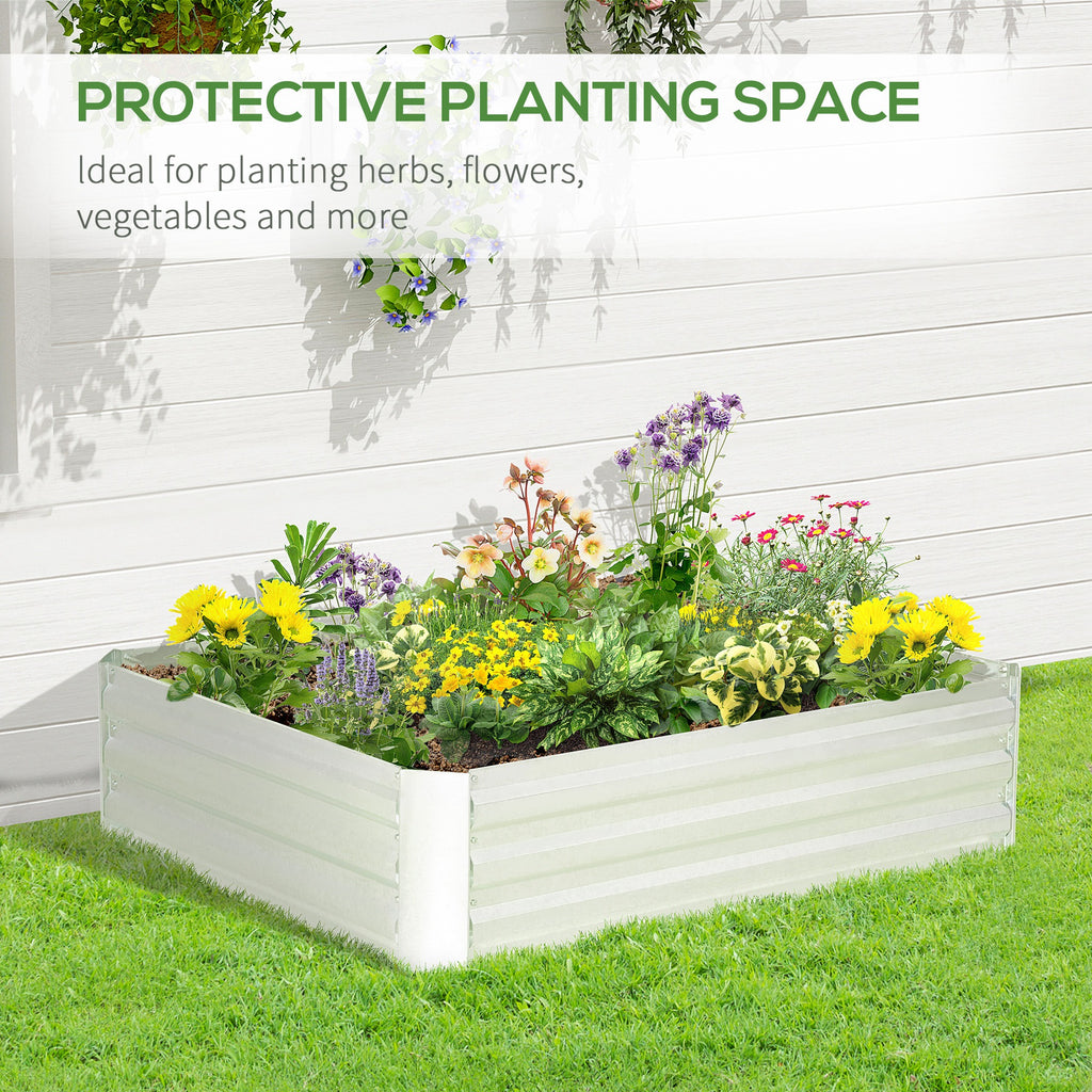 Galvanized Raised Garden Bed, 4' x 3' x 1' Outdoor Metal Planter Box, Raised Bed for Growing Flowers and Herbs