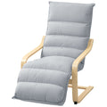 Accent Chair, Velvet Upholstered Living Room Chair with Footrest, Wood Frame, Light Grey