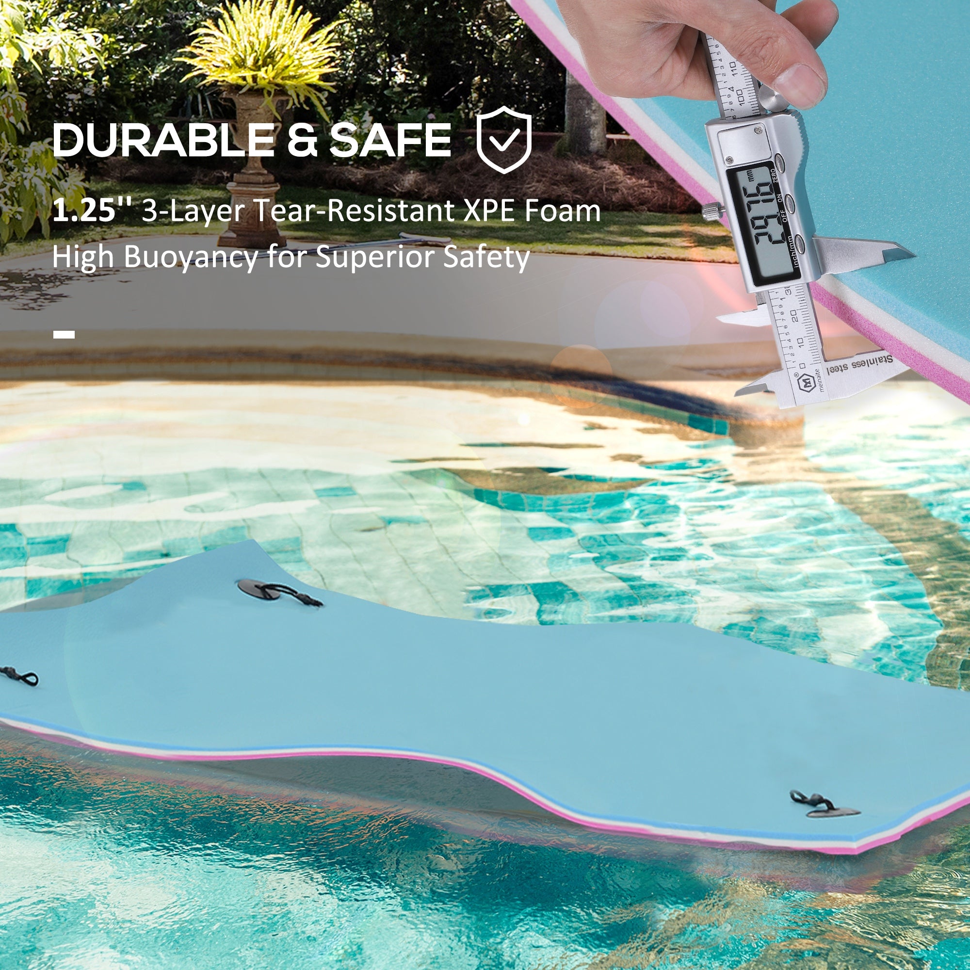 7.5x4ft Floating Mat Floating Lily Pad Water Carpet Float Aqua Mat Water Recreation and Relaxing in Pool Beach Lake