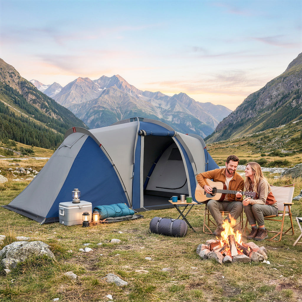 Multi-Room Camping Tent for 8-12 Person, Large Family Tent with 3000mm Waterproof Rainfly and Screen Panels,