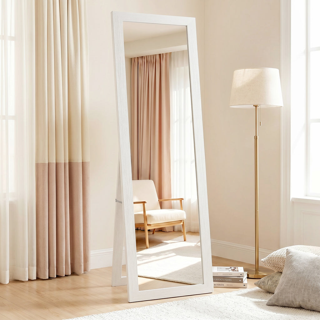 15" x 62" Full Length Mirror for Bedroom, Free Standing Dressing Mirror, Wall Mirror for Living Room, White