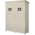 4x1.5ft Wooden Garden Sheds, Outdoor Storage with Windows and Double Door for Gardeners, Grey