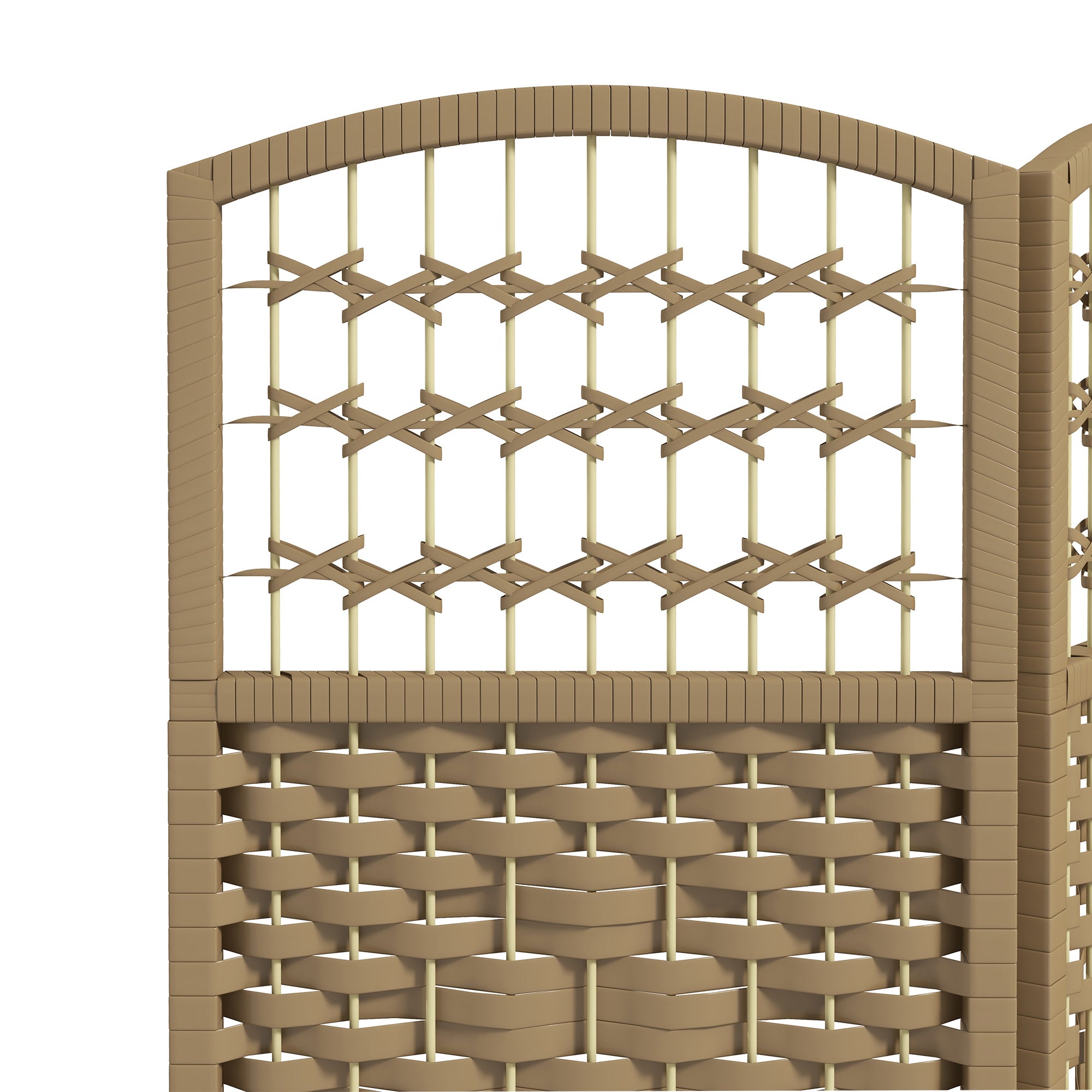 3 Panel Folding Room Divider, Portable Privacy Screen, Wave Fiber Room Partition for Home Office, Natural