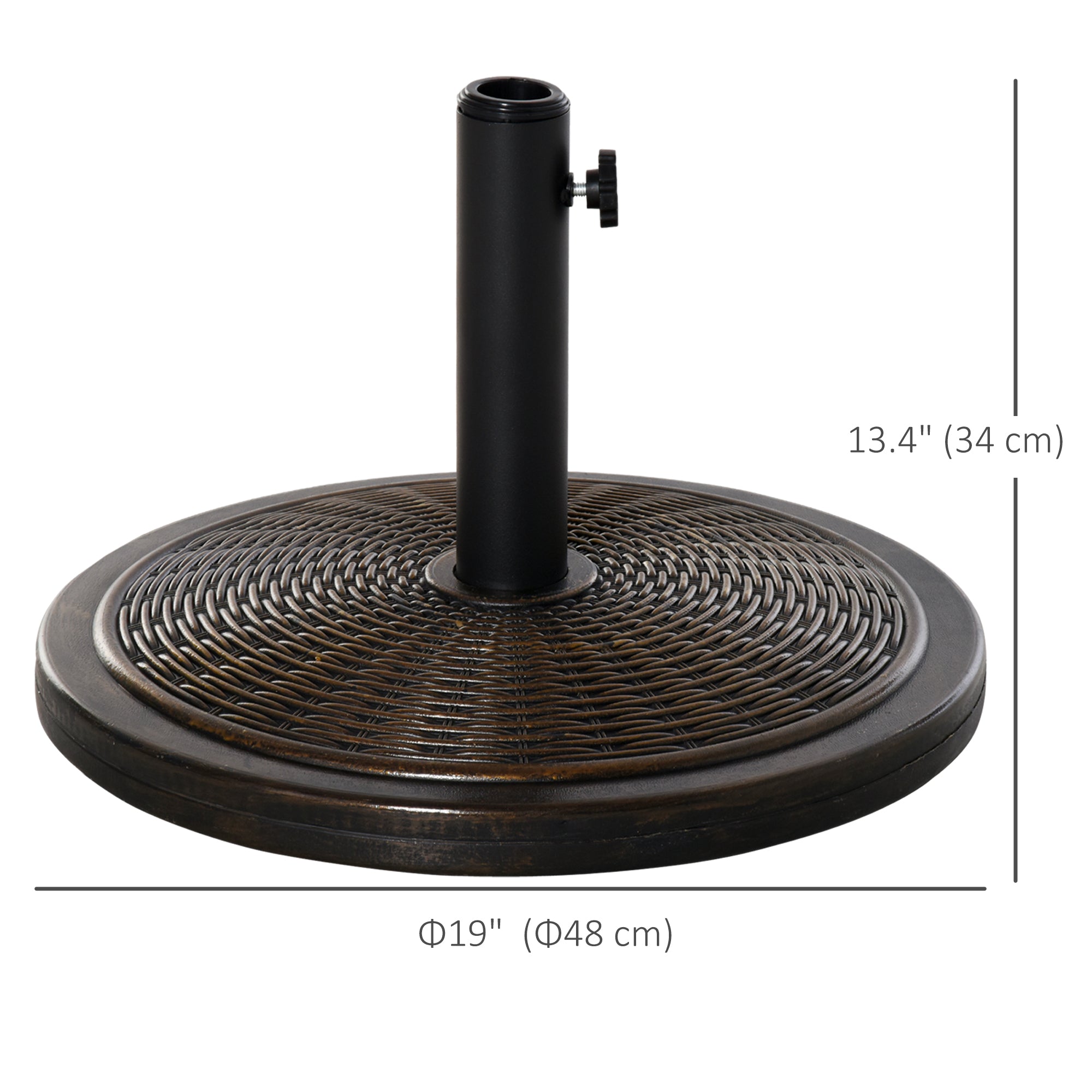29LBS Offset Patio Umbrella Cement Base Stand Cantilever Parasol Holder Weight, Fits Î¦1.4", Î¦1.5", Î¦1.9", Black