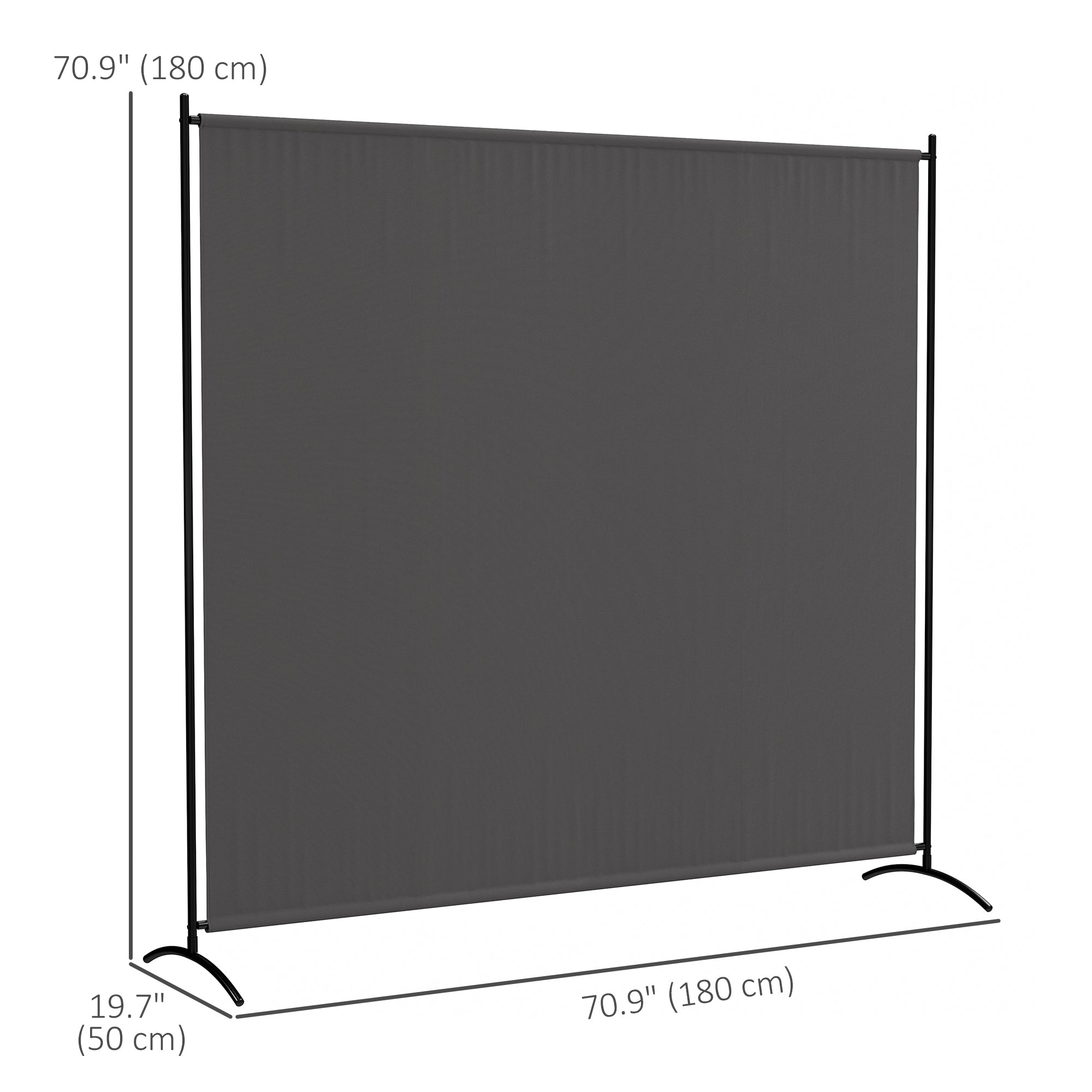 Single Panel Room Divider, UV30+ Privacy Screen, Indoor Outdoor Privacy Panel with Stable Base, Dark Grey