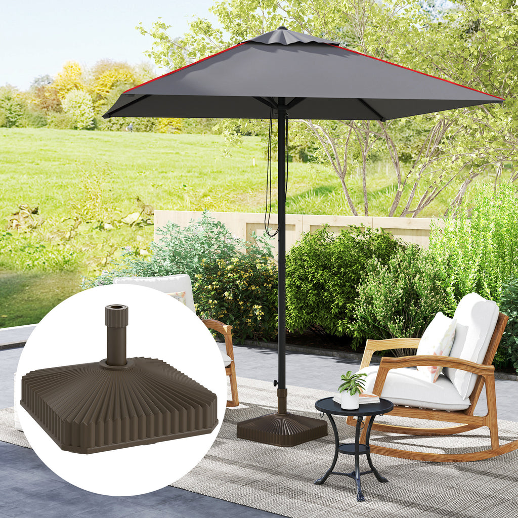 Patio Umbrella Base Umbrella Stand, Heavy Duty Outdoor Umbrella Stand Base 17.7" L x 17.7" W x 11.8" H Brown