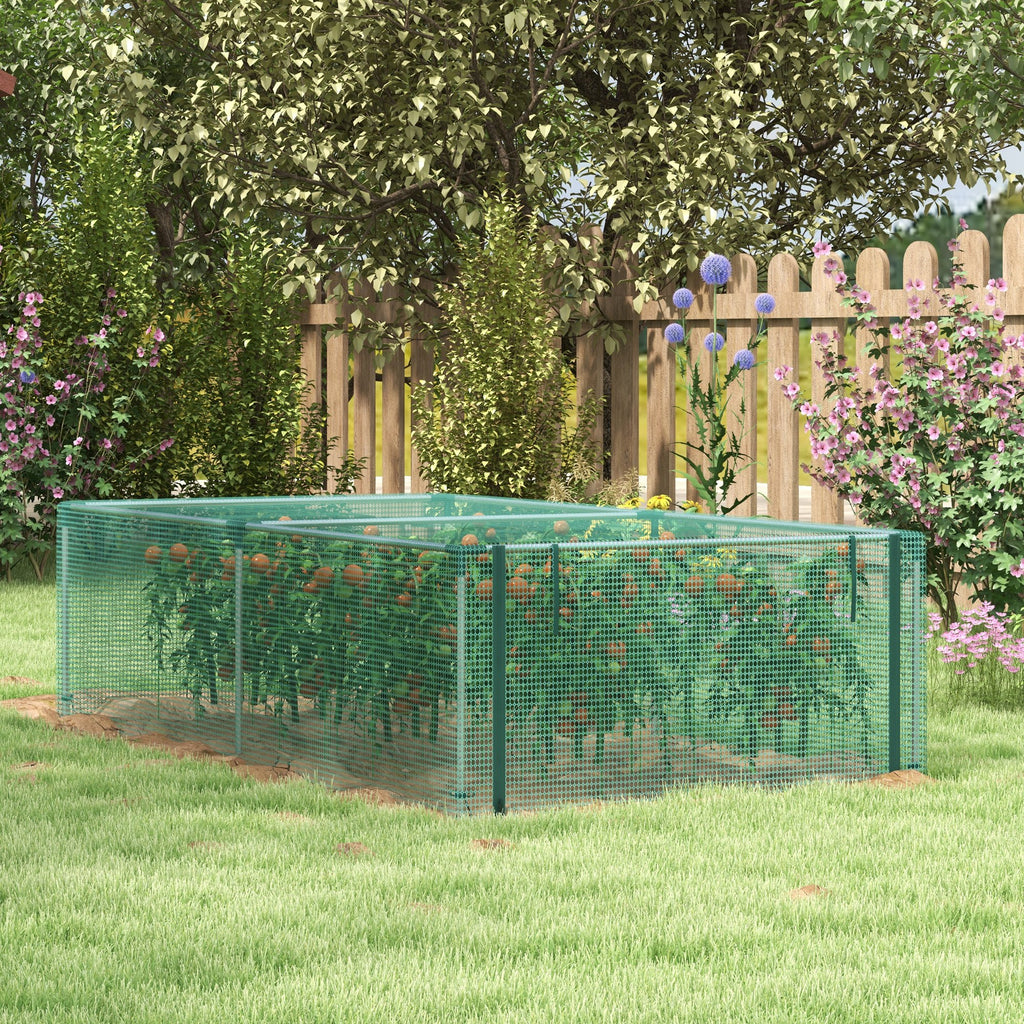 8' x 4' Plant Protection Cage with Zipper Roll-Up Door, Plant Protector from Animals with Galvanised Steel Frame