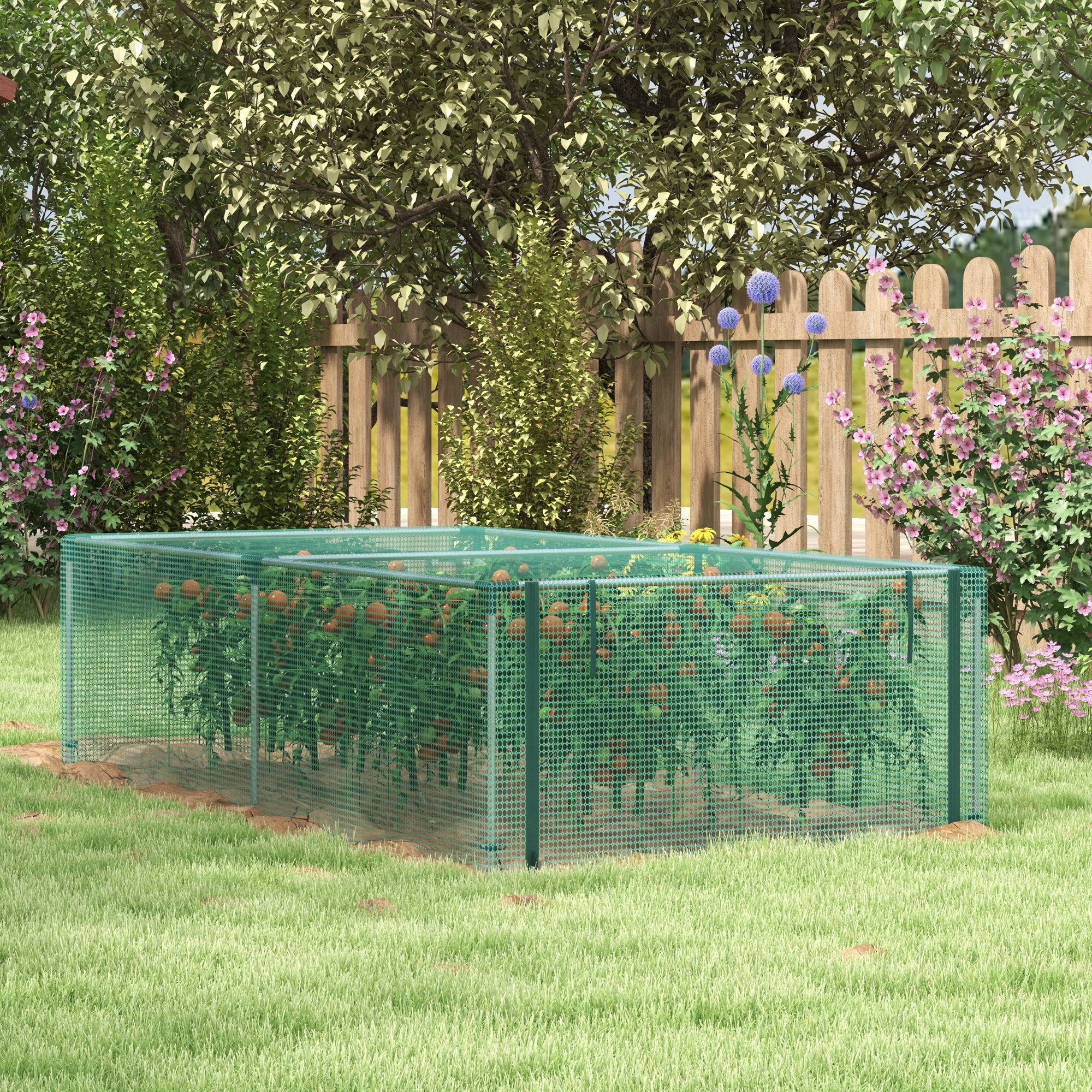 8' x 4' Plant Protection Cage with Zipper Roll-Up Door, Plant Protector from Animals with Galvanised Steel Frame