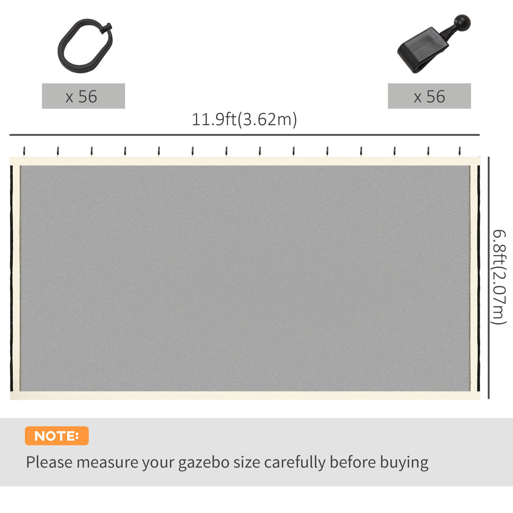 Replacement Mosquito Netting for Gazebo 12' x 12' Black Screen Walls for Canopy with Zippers for Parties and Outdoor Activities, Cream White