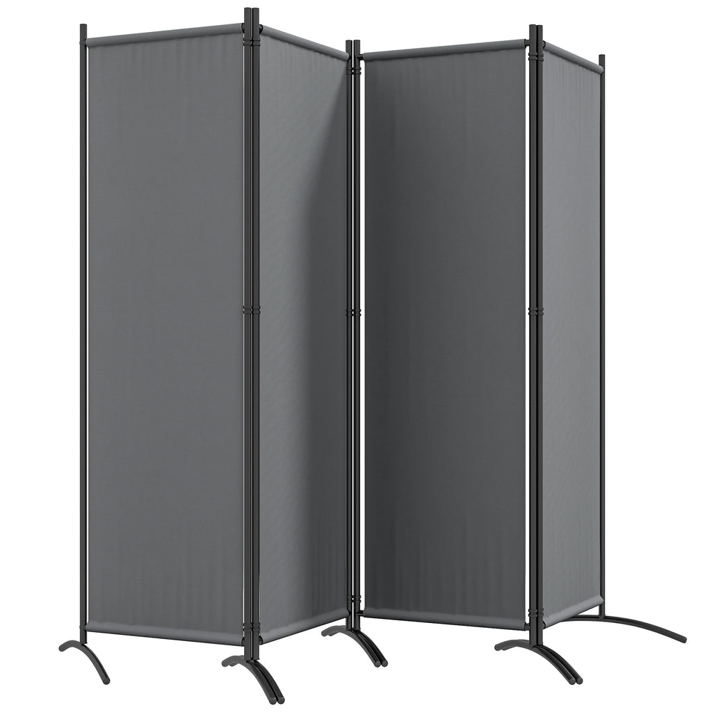 Folding Room Divider, Privacy Screen for Home Office Bedroom, 5.6FT Tall, Dark Grey