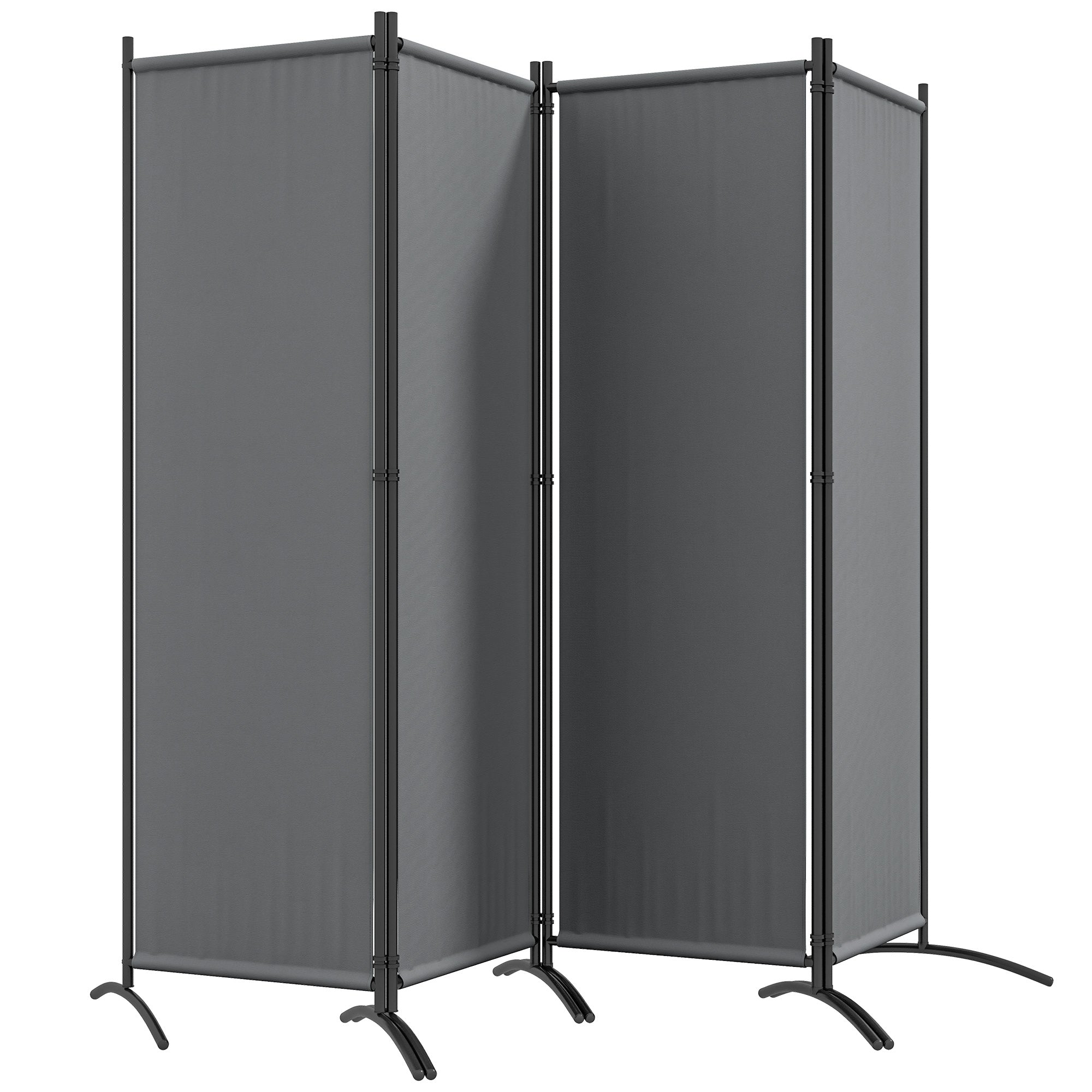 Folding Room Divider, Privacy Screen for Home Office Bedroom, 5.6FT Tall, Dark Grey