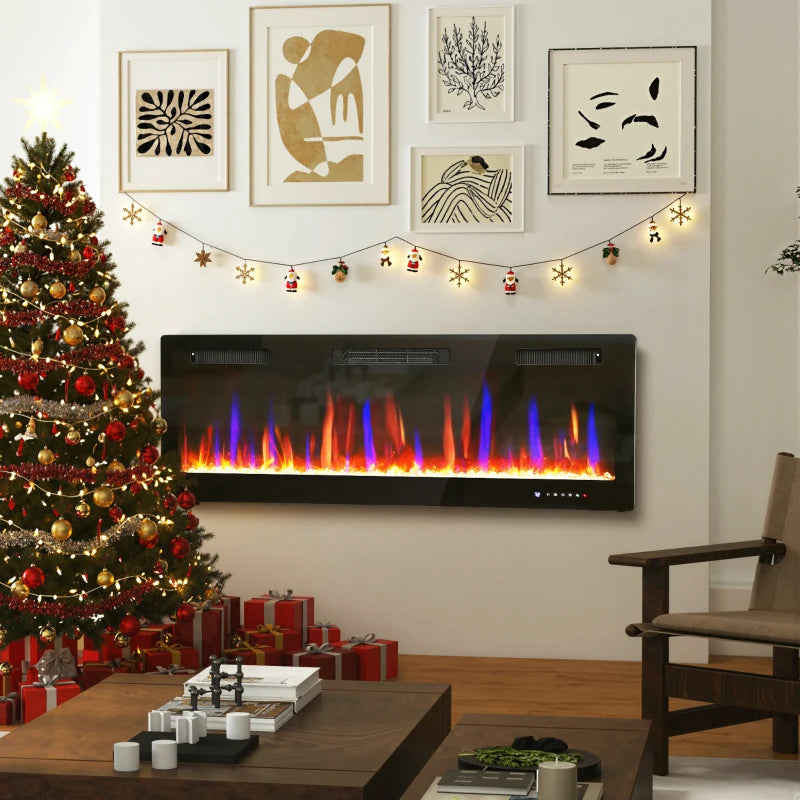 50 inch modern electric fireplace with remote, Eco Mode, and auto shutoff