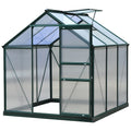 6.2' x 6.3' x 6.6' Clear Polycarbonate Greenhouse, Large Walk-In Green House Garden, Plants Grow, Galvanized Sheet  Frame w/ Slide Door