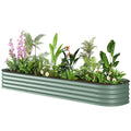 7.9 x 2 x 1ft Galvanized Raised Garden Bed Kit, Metal Planter Box with Safety Edging, Green