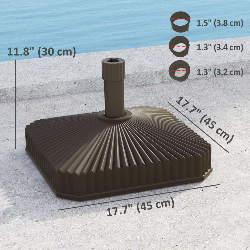 Patio Umbrella Base Umbrella Stand, Heavy Duty Outdoor Umbrella Stand Base 17.7" L x 17.7" W x 11.8" H Brown