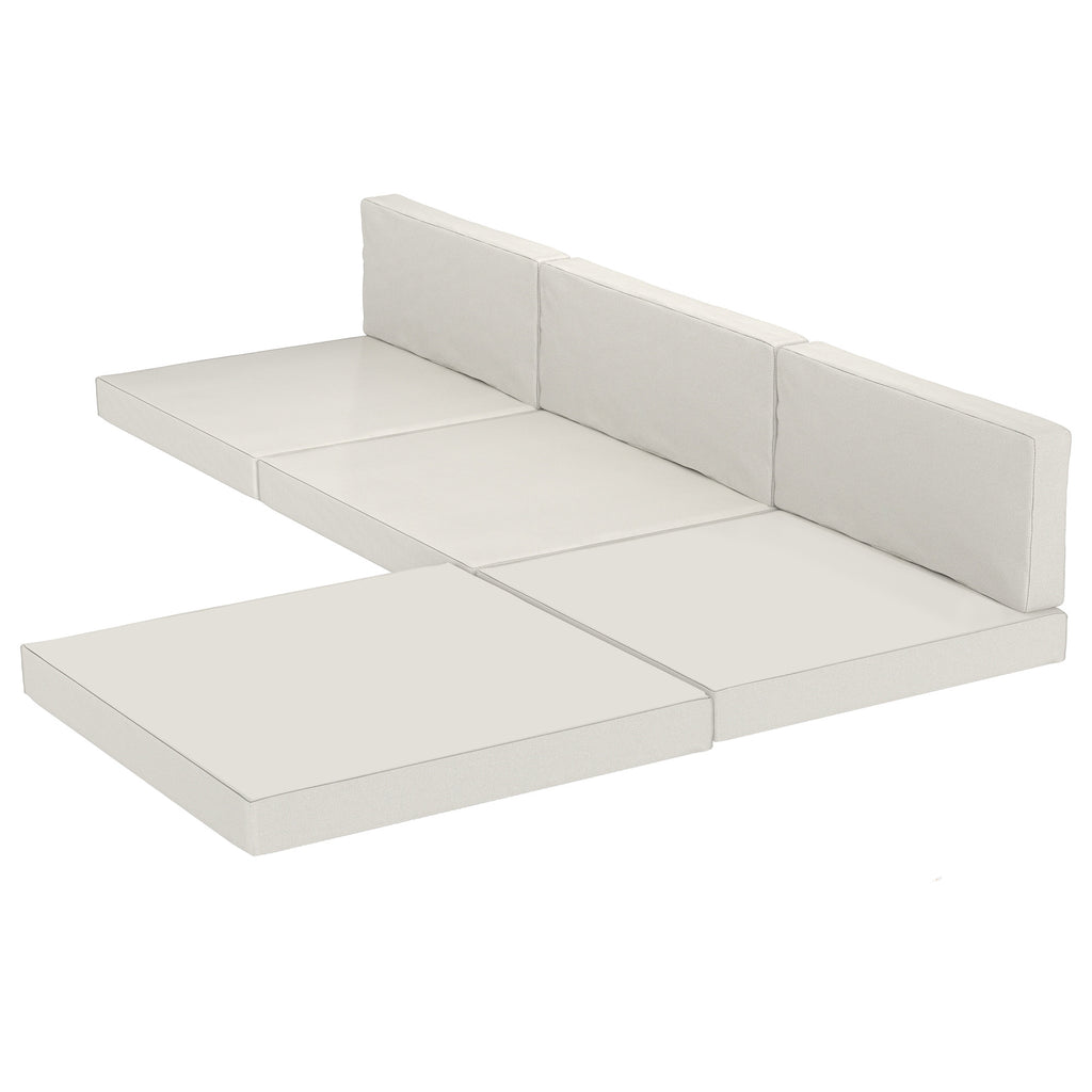 Patio Furniture Cushions Water-Repellent Outdoor Loveseat Cushion Removable Covers 23.6" x23.6", Cream