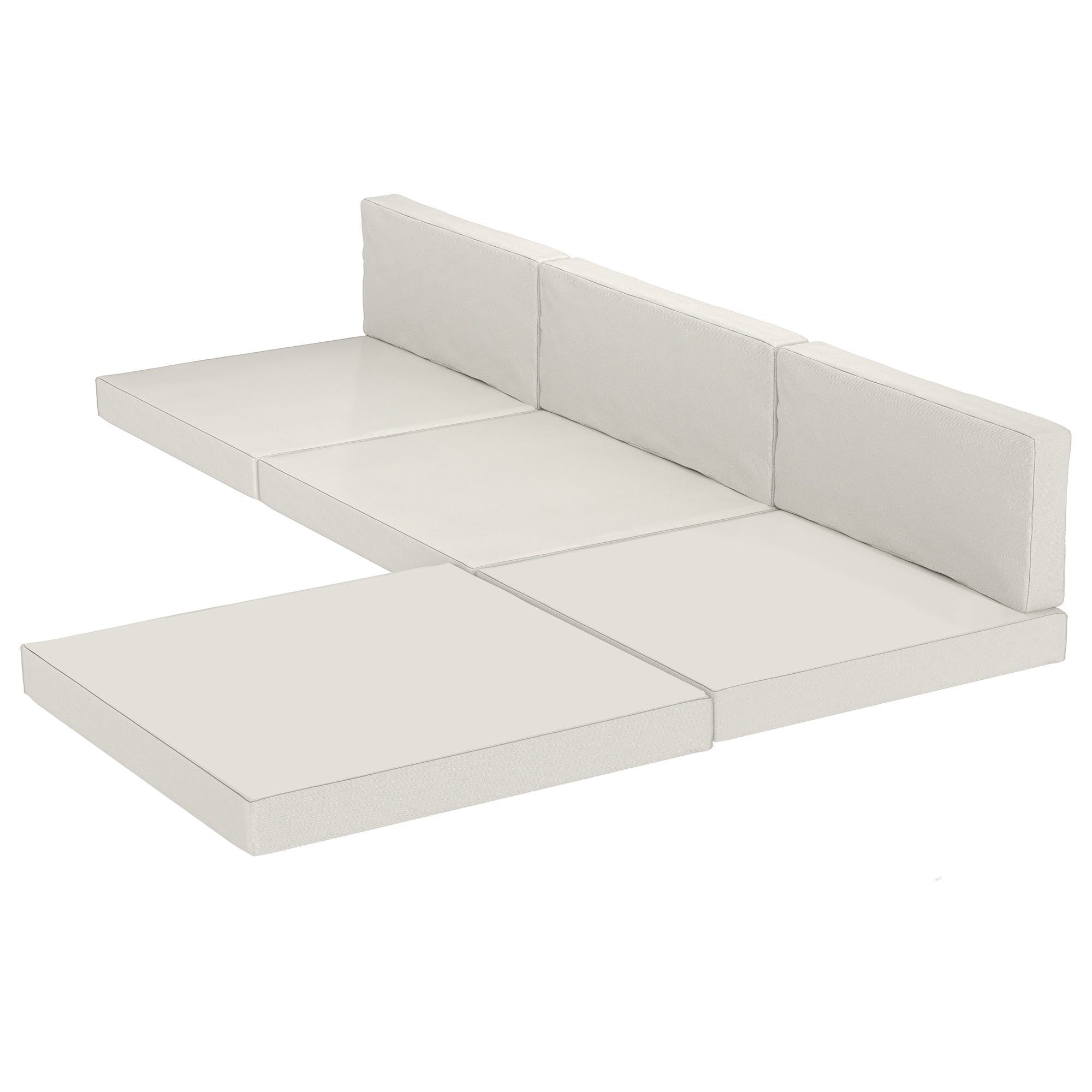 Patio Furniture Cushions Water-Repellent Outdoor Loveseat Cushion Removable Covers 23.6" x23.6", Cream