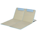 Set of 2 Beach Lounge Chair, Folding Ground Beach Mat w/ Adjustable Back, Steel Frame, Head Pillow and Carry Bag, Beige
