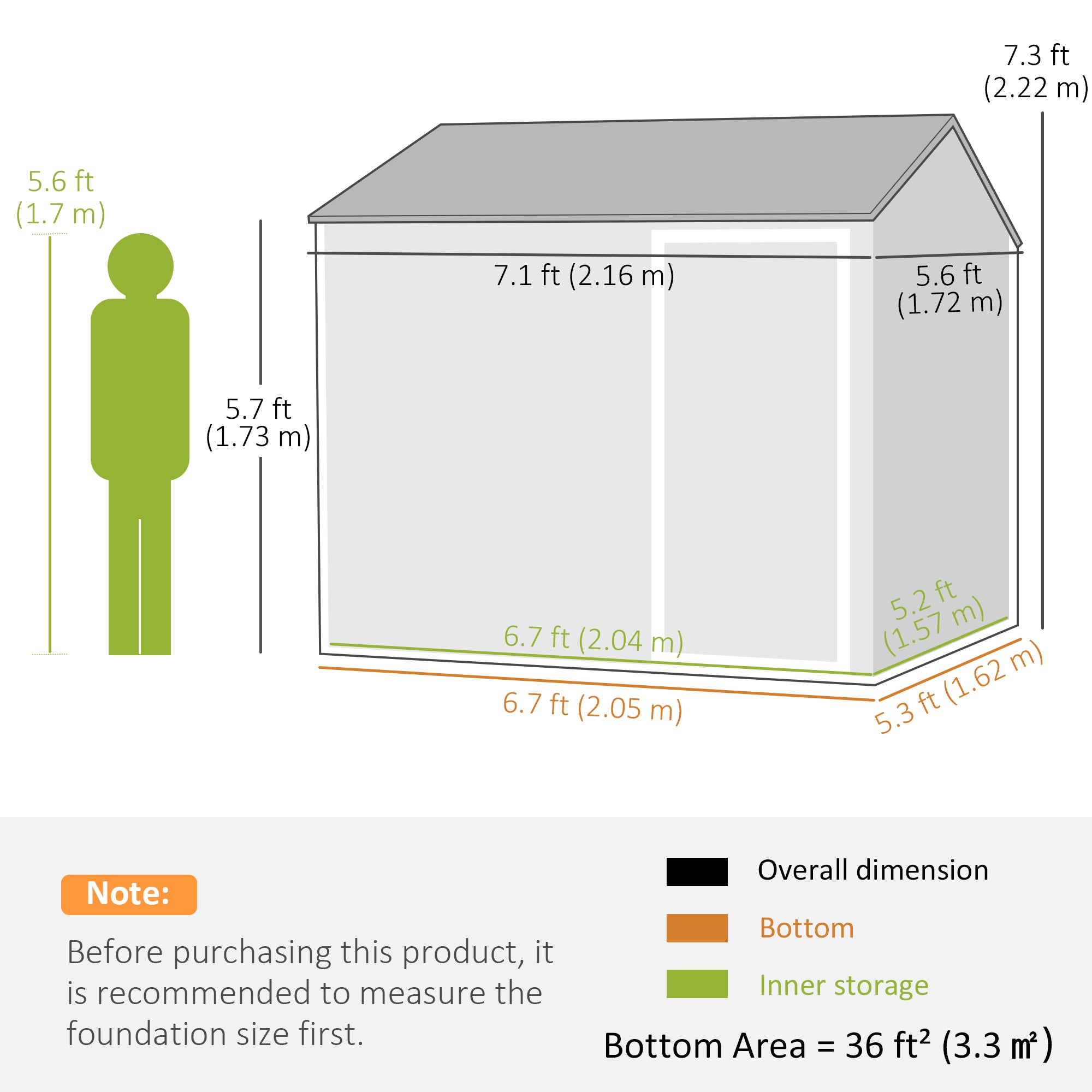 7' x 5.5' Metal Garden Storage Shed, Outdoor Tool Storage House with Lockable Door, Vents, Sloped Roof, Dark Grey