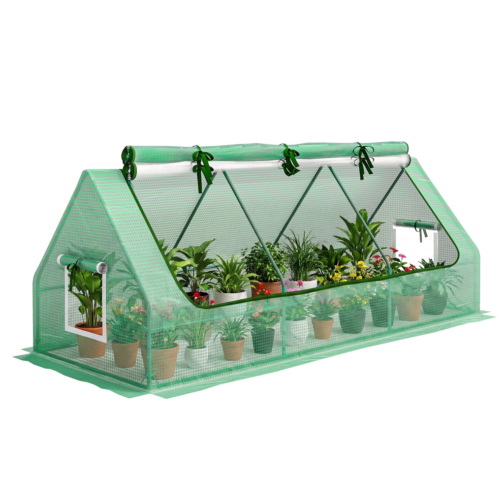 Portable Mini Greenhouse with Mesh Windows for Indoor and Outdoor, 94.5" x 35.4" x 35.4", Green