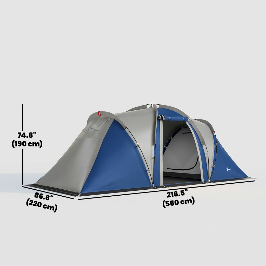 Multi-Room Camping Tent for 8-12 Person, Large Family Tent with 3000mm Waterproof Rainfly and Screen Panels,