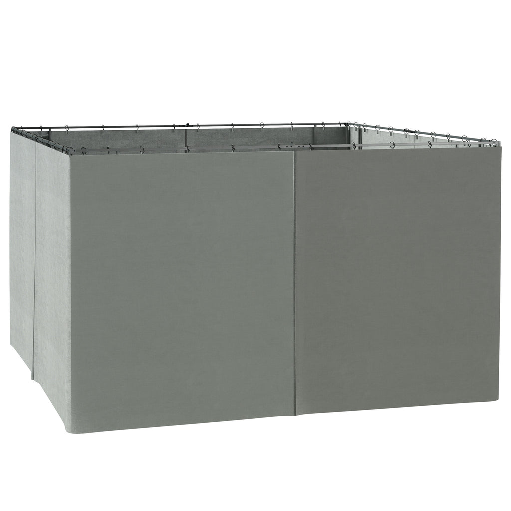 Gazebo Curtains, 10' x 12' Universal Replacement Privacy Curtain, 4-Panels Sidewall with Hooks/C-Rings, Dark Grey