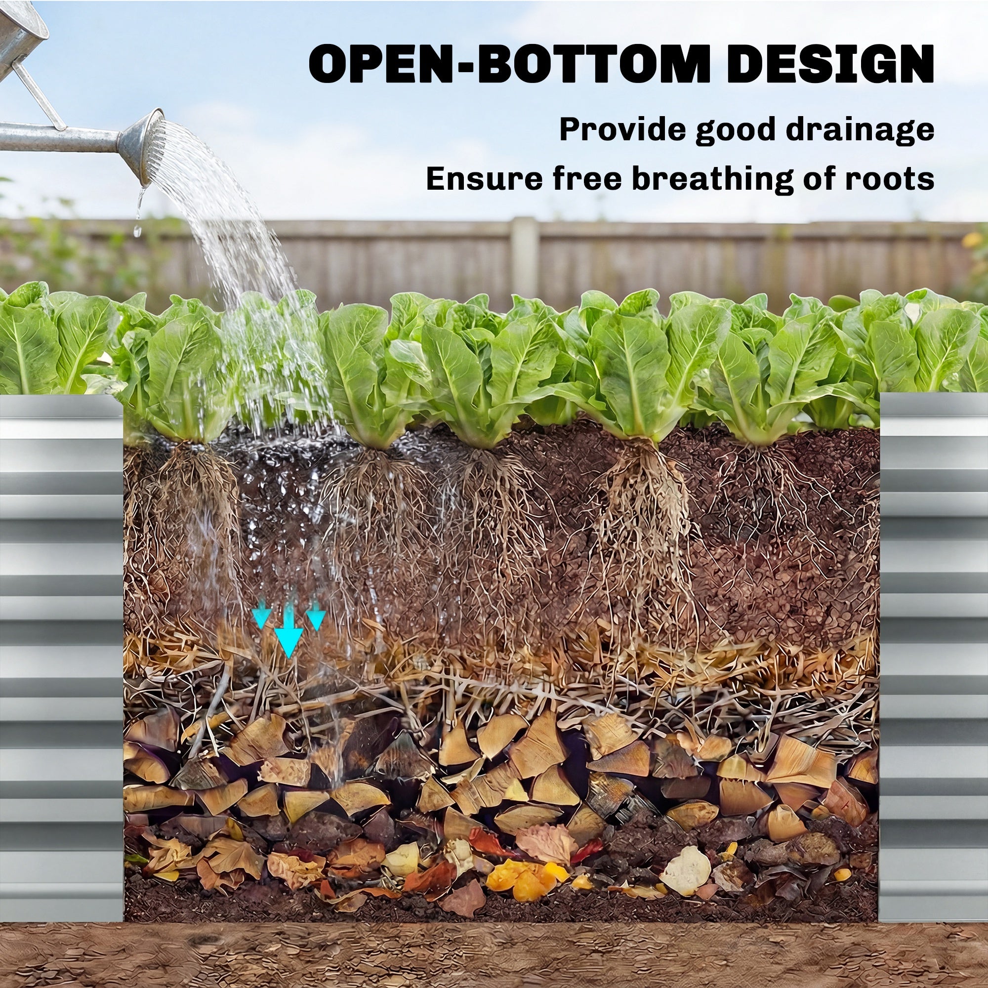 8' x 1.3' x 1.5' Galvanized Raised Bed, Large Elevated Planter Box for Growing Flowers, Herbs and Vegetables, Silver
