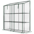 Portable Mini Greenhouse Green House with 3 Tier Shelves, Reinforced Cover, Roll-up Doors, 56.3" x 18.1" x 59.4"