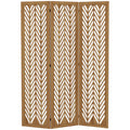 3 Panel Room Divider, 5.6ft Tall Wood Folding Privacy Screens, Freestanding Partition Wall Dividers, Light Brown