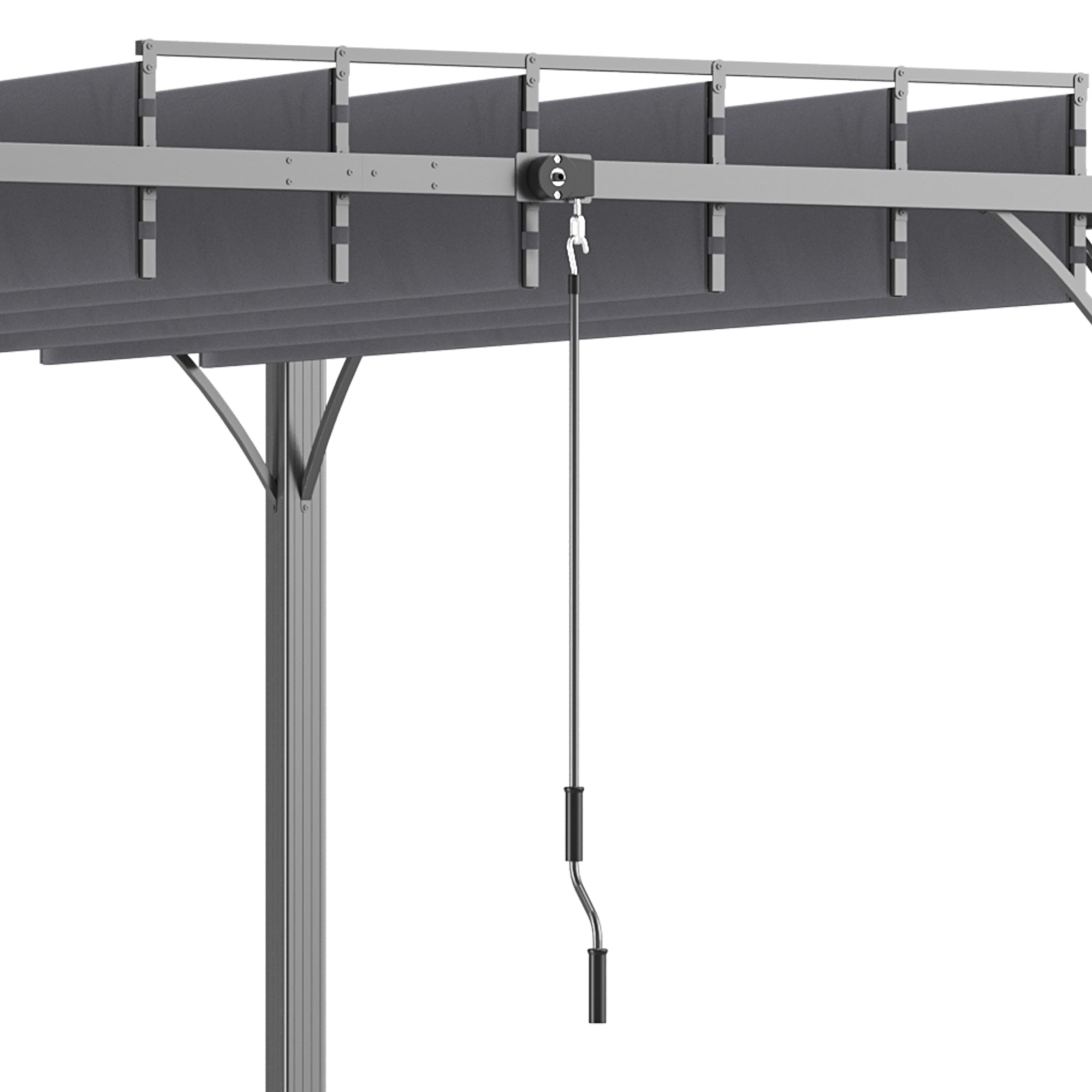 12.8' x 9.7' Outdoor Pergola with Retractable Roof, Aluminium Louvered Pergola Canopy Gazebo for Lawn Garden Patio, Grey