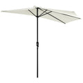 9ft Half Patio Umbrella Round Balcony Umbrella Waterproof Window Sun Shade w/ 5 Ribs Beige